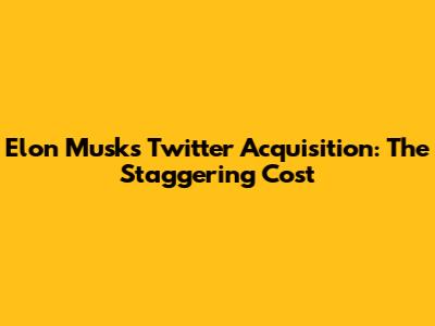 Elon Musk's Twitter Acquisition: The Staggering Cost