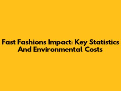 Fast Fashion's Impact: Key Statistics And Environmental Costs
