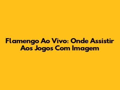 Flamengo Ao Vivo: Onde Assistir Aos Jogos Com Imagem