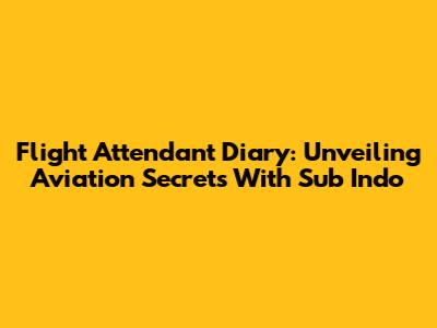Flight Attendant Diary: Unveiling Aviation Secrets With Sub Indo