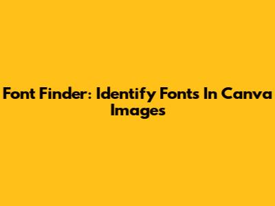 Font Finder: Identify Fonts In Canva Images