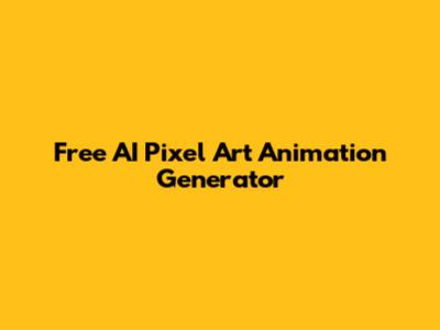 Free AI Pixel Art Animation Generator