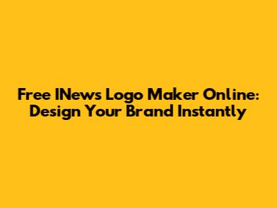 Free INews Logo Maker Online: Design Your Brand Instantly