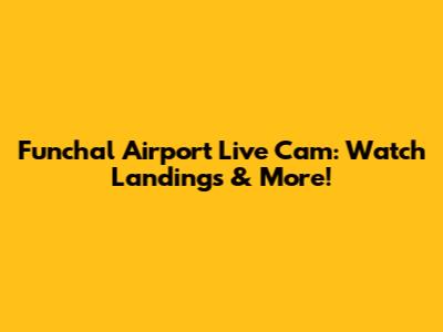 Funchal Airport Live Cam: Watch Landings & More!