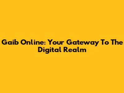 Gaib Online: Your Gateway To The Digital Realm