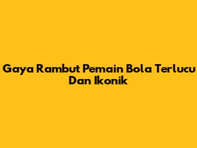 Gaya Rambut Pemain Bola Terlucu Dan Ikonik