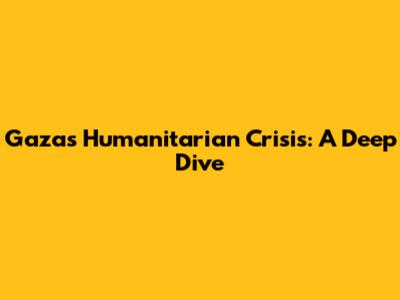 Gaza's Humanitarian Crisis: A Deep Dive