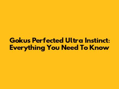 Goku's Perfected Ultra Instinct: Everything You Need To Know