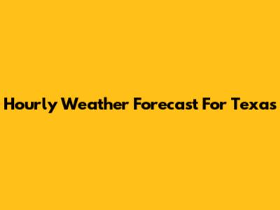 Hourly Weather Forecast For Texas