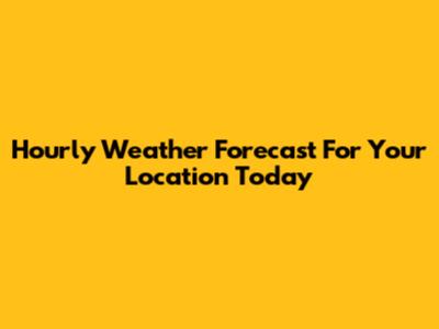 Hourly Weather Forecast For Your Location Today
