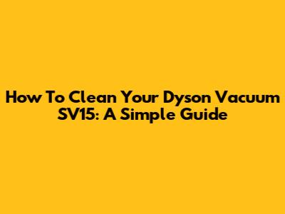 How To Clean Your Dyson Vacuum SV15: A Simple Guide