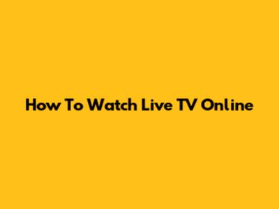 How To Watch Live TV Online