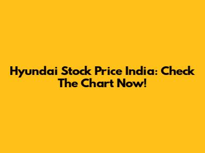 Hyundai Stock Price India: Check The Chart Now!