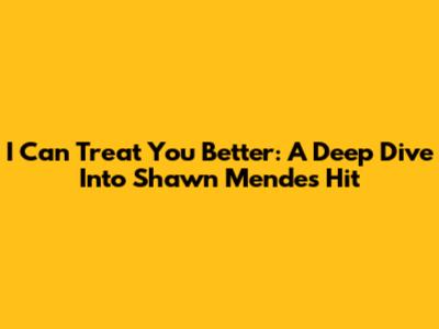 I Can Treat You Better: A Deep Dive Into Shawn Mendes' Hit