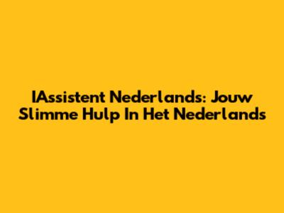 IAssistent Nederlands: Jouw Slimme Hulp In Het Nederlands
