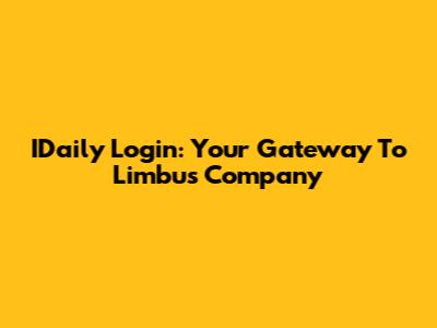 IDaily Login: Your Gateway To Limbus Company