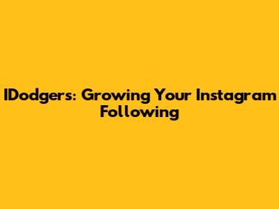 IDodgers: Growing Your Instagram Following