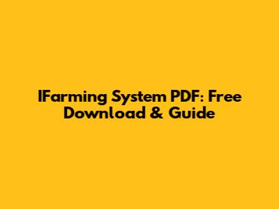 IFarming System PDF: Free Download & Guide