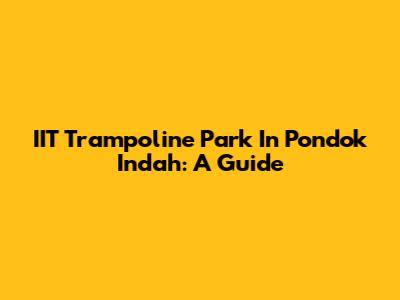 IIT Trampoline Park In Pondok Indah: A Guide