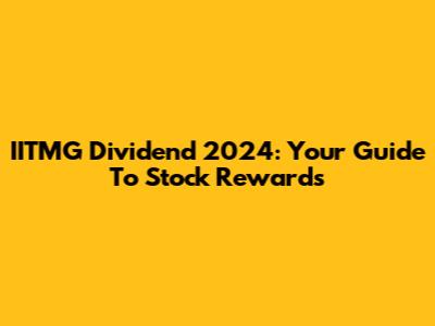 IITMG Dividend 2024: Your Guide To Stock Rewards