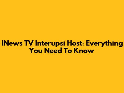 INews TV Interupsi Host: Everything You Need To Know
