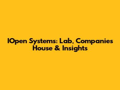 IOpen Systems: Lab, Companies House & Insights