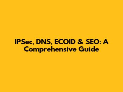IPSec, DNS, ECOID & SEO: A Comprehensive Guide