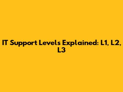 IT Support Levels Explained: L1, L2, L3