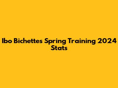 Ibo Bichette's Spring Training 2024 Stats