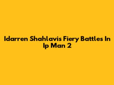 Idarren Shahlavi's Fiery Battles In Ip Man 2