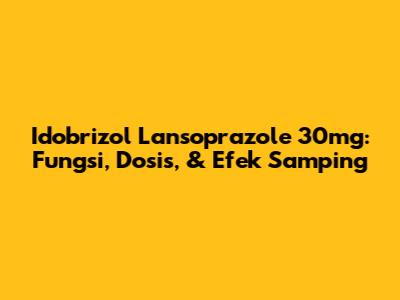 Idobrizol Lansoprazole 30mg: Fungsi, Dosis, & Efek Samping