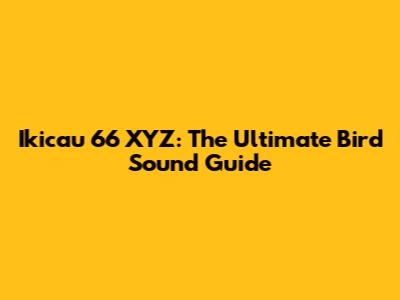 Ikicau 66 XYZ: The Ultimate Bird Sound Guide