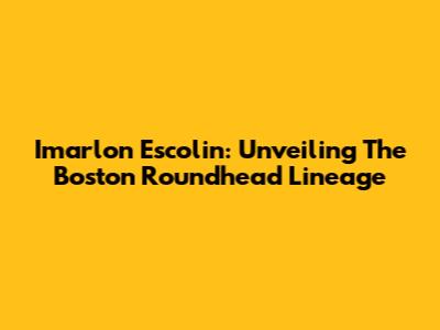 Imarlon Escolin: Unveiling The Boston Roundhead Lineage