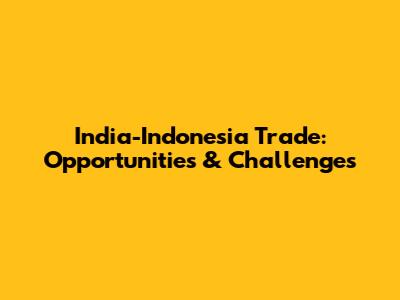 India-Indonesia Trade: Opportunities & Challenges