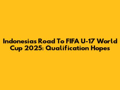 Indonesia's Road To FIFA U-17 World Cup 2025: Qualification Hopes