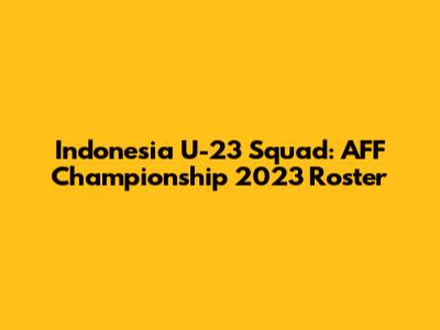 Indonesia U-23 Squad: AFF Championship 2023 Roster