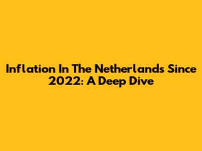 Inflation In The Netherlands Since 2022: A Deep Dive