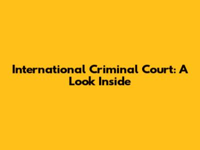 International Criminal Court: A Look Inside