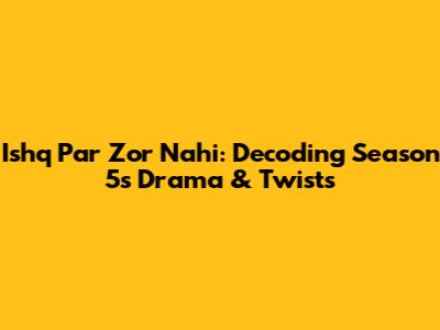 Ishq Par Zor Nahi: Decoding Season 5's Drama & Twists