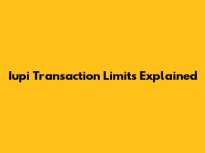 Iupi Transaction Limits Explained
