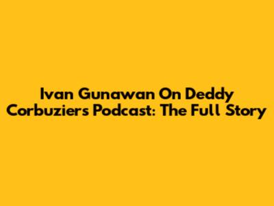 Ivan Gunawan On Deddy Corbuzier's Podcast: The Full Story