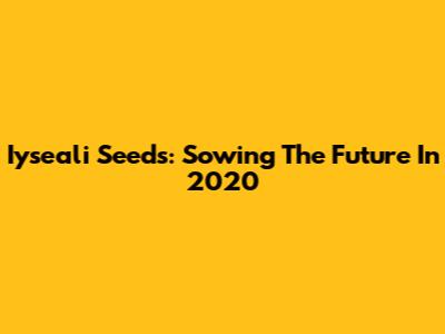 Iyseali Seeds: Sowing The Future In 2020