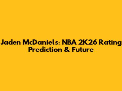 Jaden McDaniels: NBA 2K26 Rating Prediction & Future