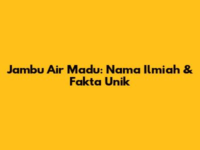 Jambu Air Madu: Nama Ilmiah & Fakta Unik