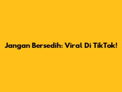 Jangan Bersedih: Viral Di TikTok!