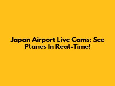 Japan Airport Live Cams: See Planes In Real-Time!