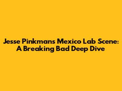 Jesse Pinkman's Mexico Lab Scene: A Breaking Bad Deep Dive