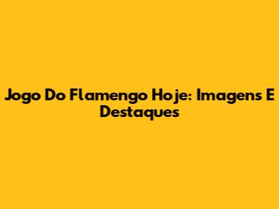 Jogo Do Flamengo Hoje: Imagens E Destaques