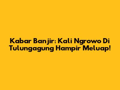 Kabar Banjir: Kali Ngrowo Di Tulungagung Hampir Meluap!