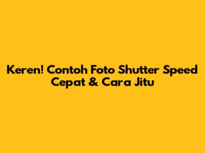 Keren! Contoh Foto Shutter Speed Cepat & Cara Jitu